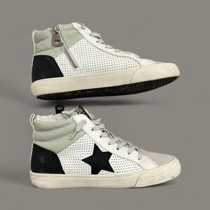 Vintage Havana Gray and White Sneakers 8 women designer shoes star gym high top